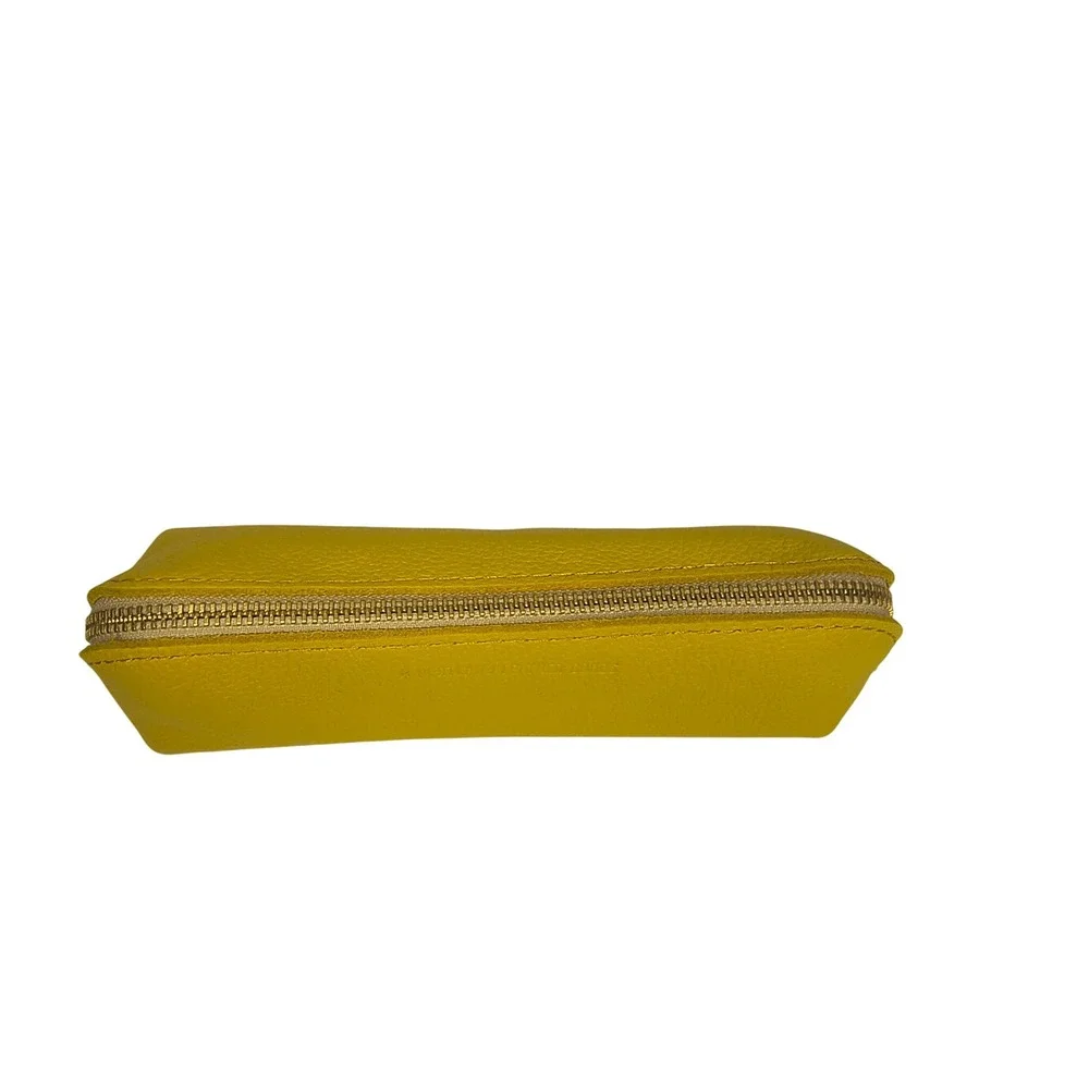 Portland Leather Goods Sidekick Pouch Canary Yellow Leather Pencil Case NEW